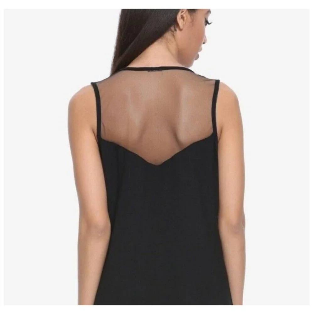 Marvel Black Panther Logo Tank Top Black Cut Out Mesh Upper Back Juniors Small